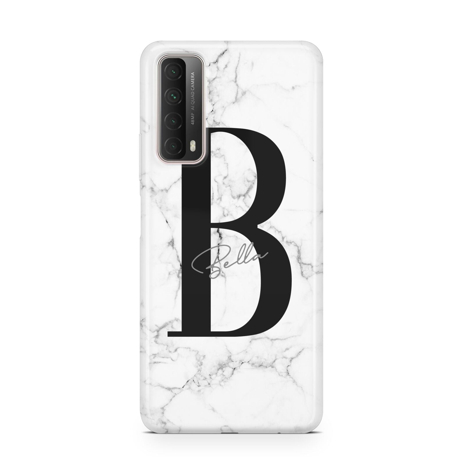 Monogrammed White Marble Huawei P Smart 2021