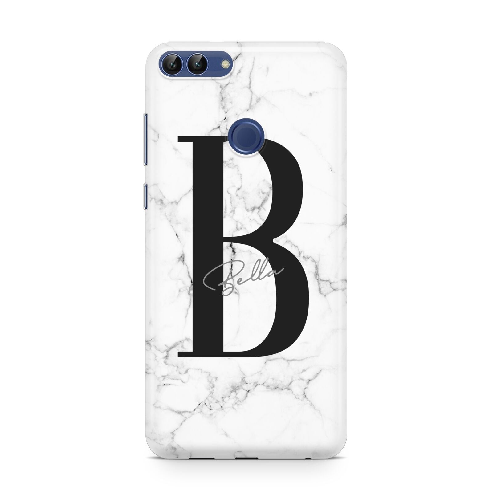 Monogrammed White Marble Huawei P Smart Case