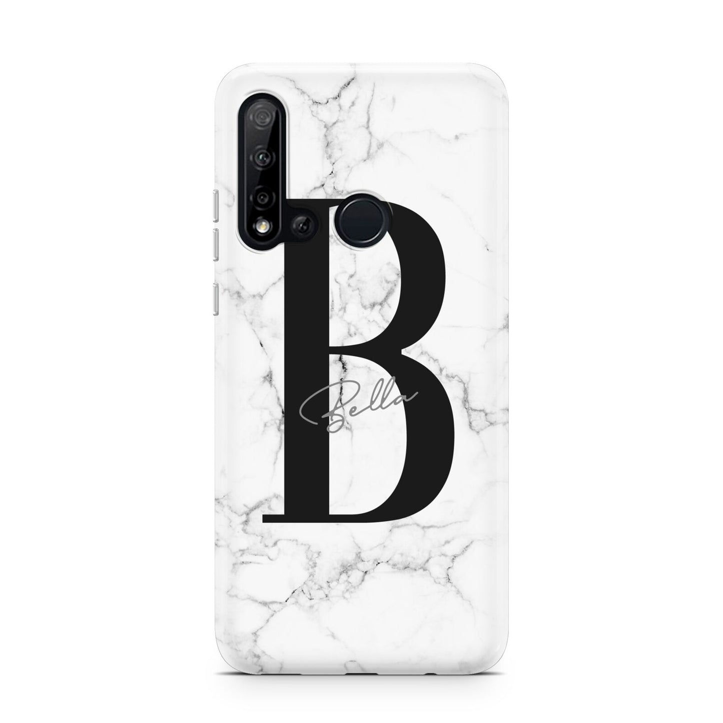 Monogrammed White Marble Huawei P20 Lite 5G Phone Case