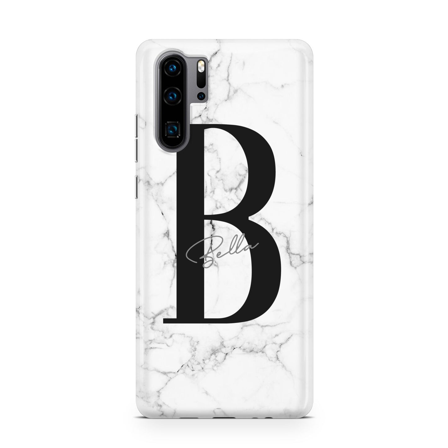 Monogrammed White Marble Huawei P30 Pro Phone Case