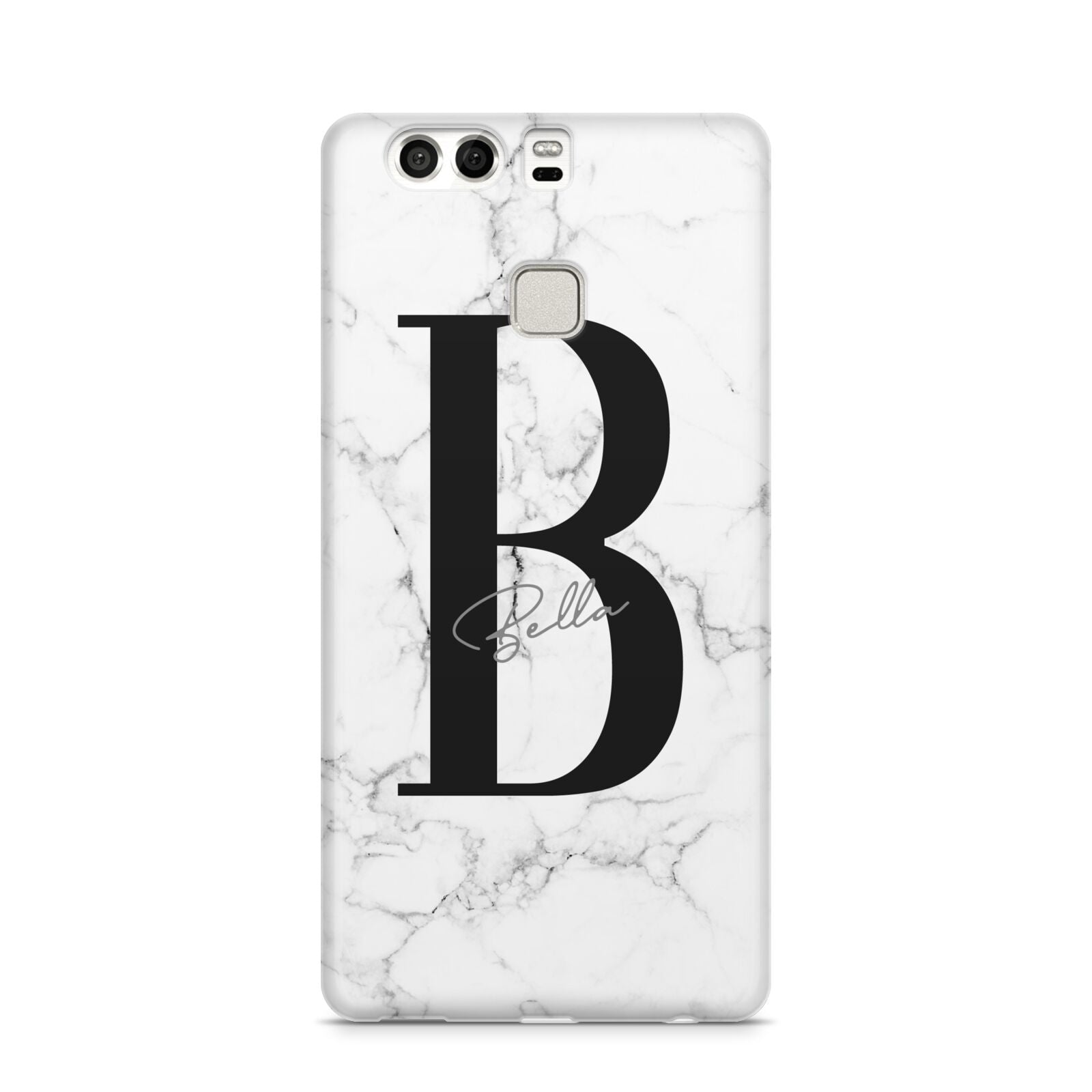 Monogrammed White Marble Huawei P9 Case