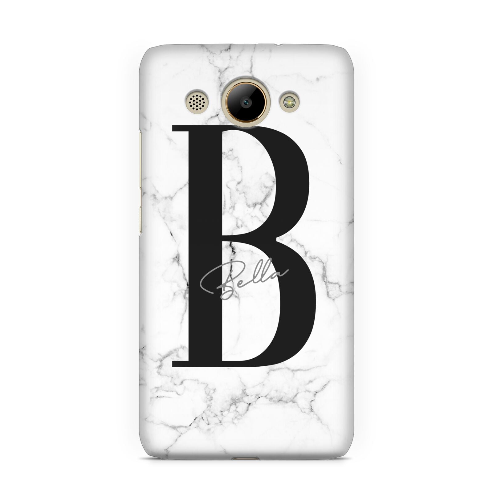 Monogrammed White Marble Huawei Y3 2017