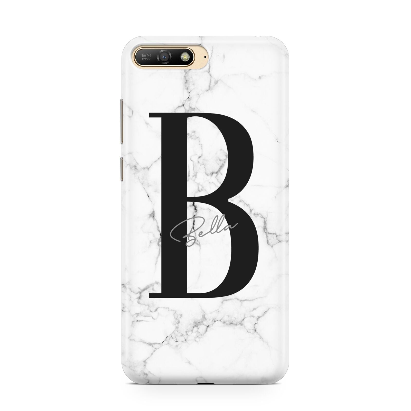 Monogrammed White Marble Huawei Y6 2018