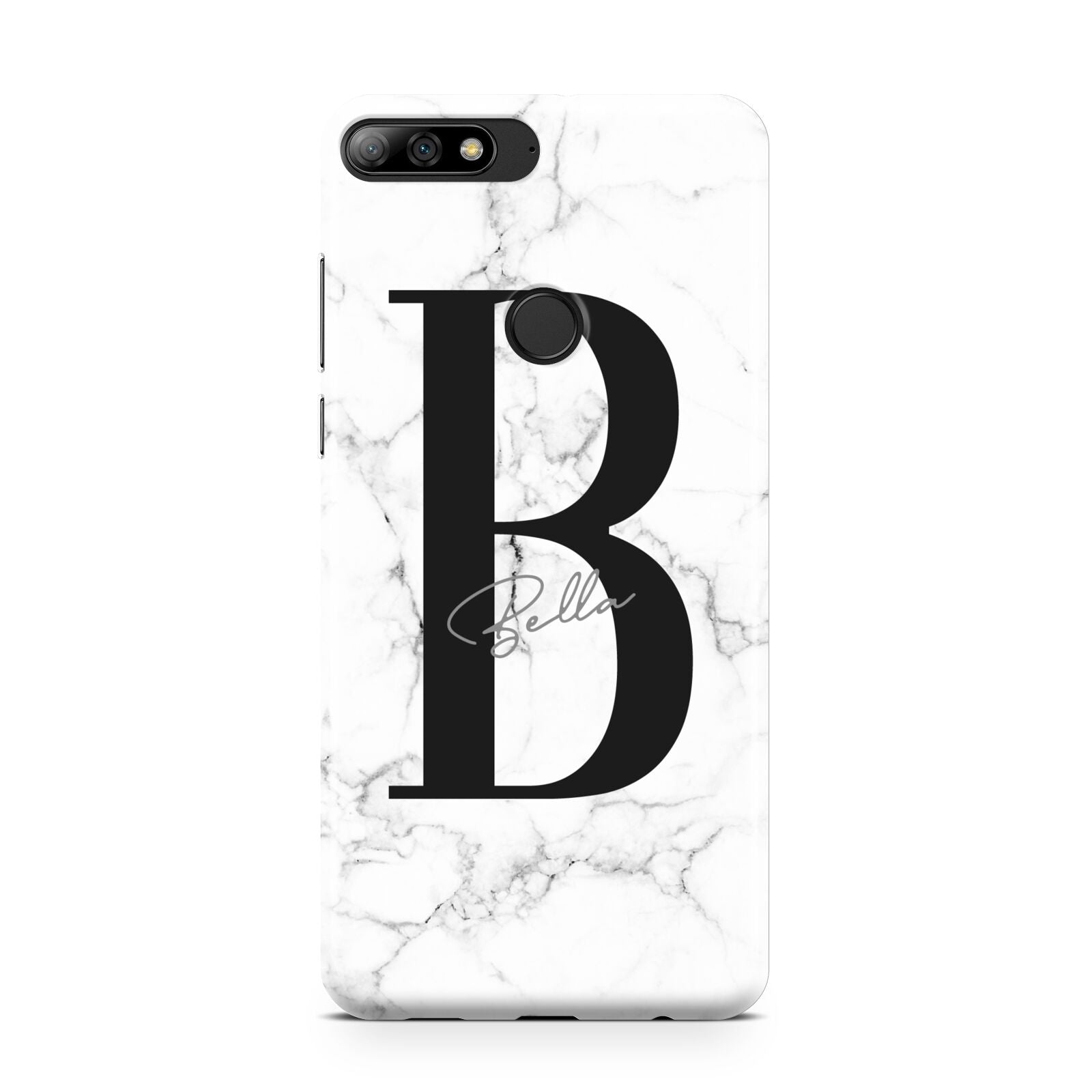 Monogrammed White Marble Huawei Y7 2018