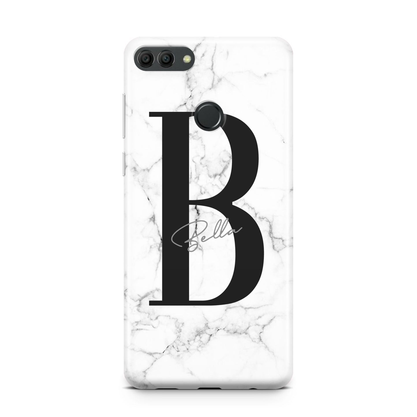 Monogrammed White Marble Huawei Y9 2018