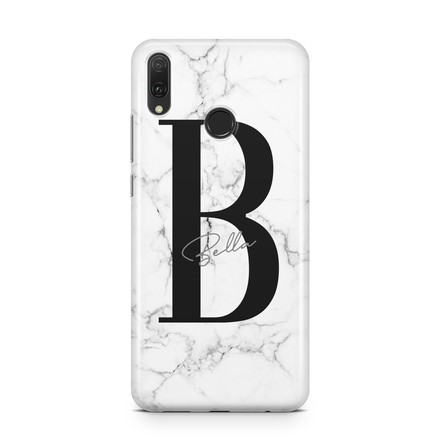 Monogrammed White Marble Huawei Y9 2019