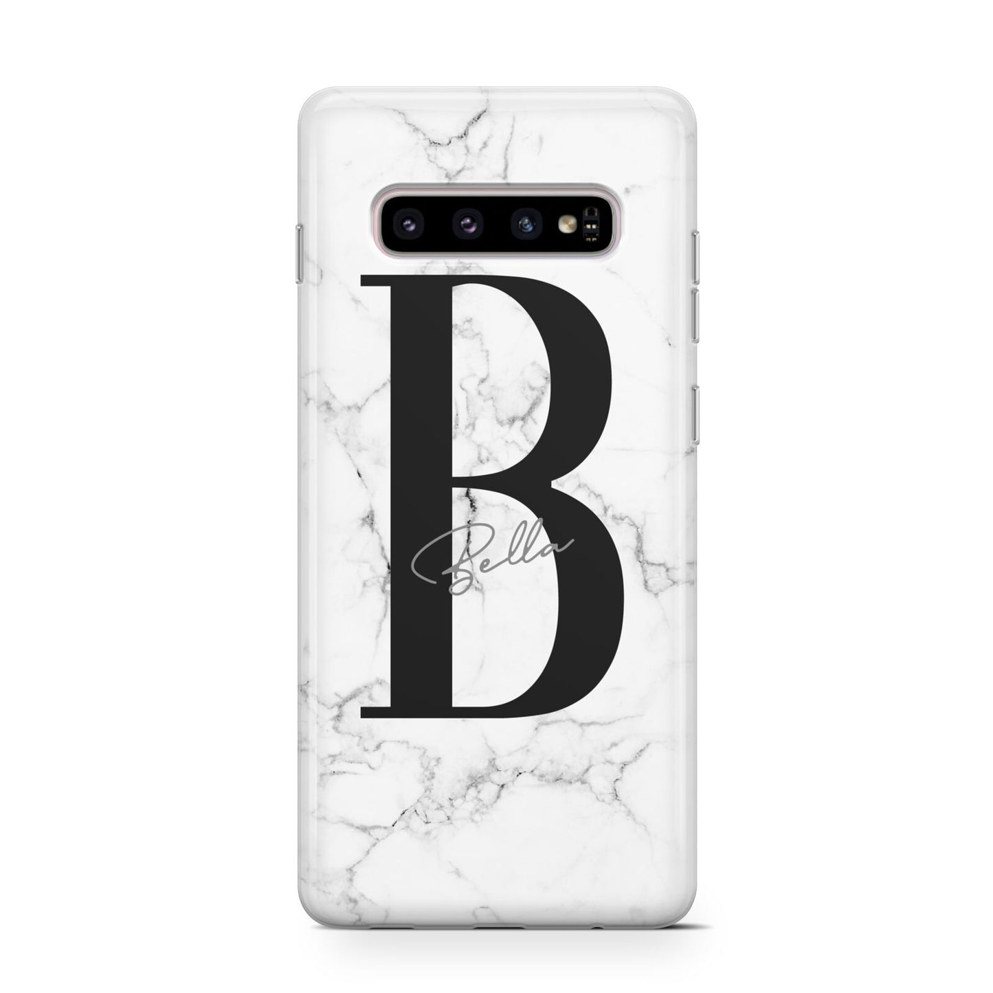 Monogrammed White Marble Protective Samsung Galaxy Case