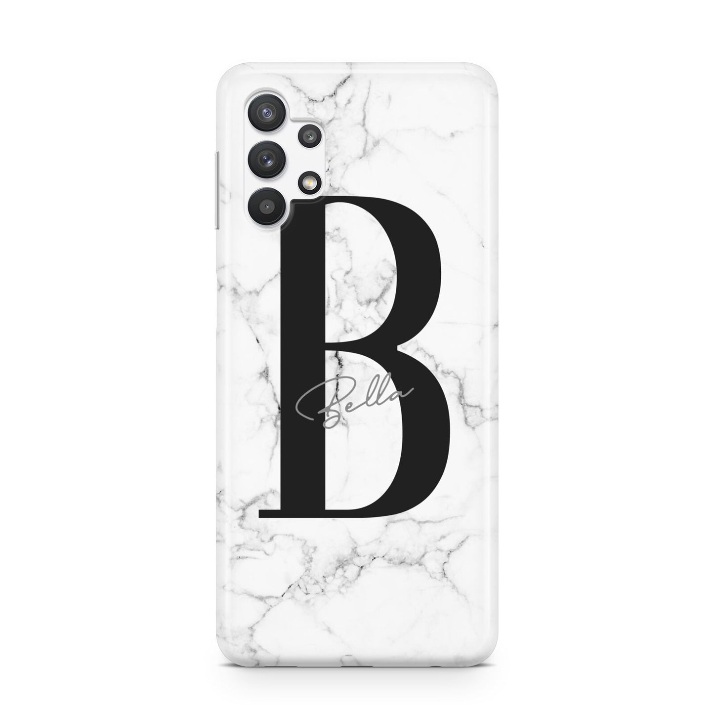 Monogrammed White Marble Samsung A32 5G Case