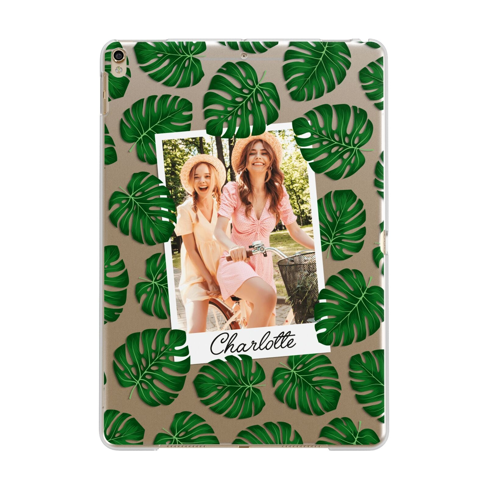 Monstera Leaf Instant Photo Apple iPad Gold Case