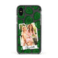 Monstera Leaf Instant Photo Apple iPhone Xs Impact Case Black Edge on Black Phone