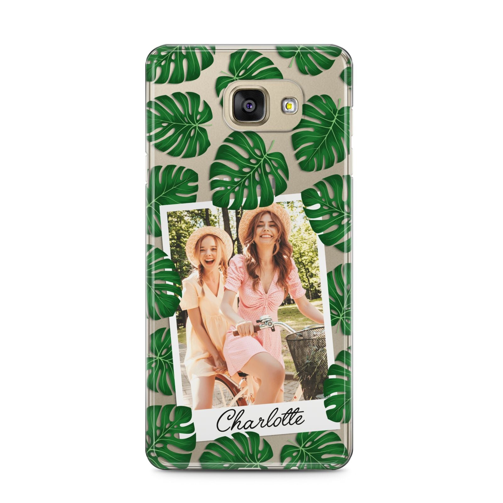 Monstera Leaf Instant Photo Samsung Galaxy A5 2016 Case on gold phone