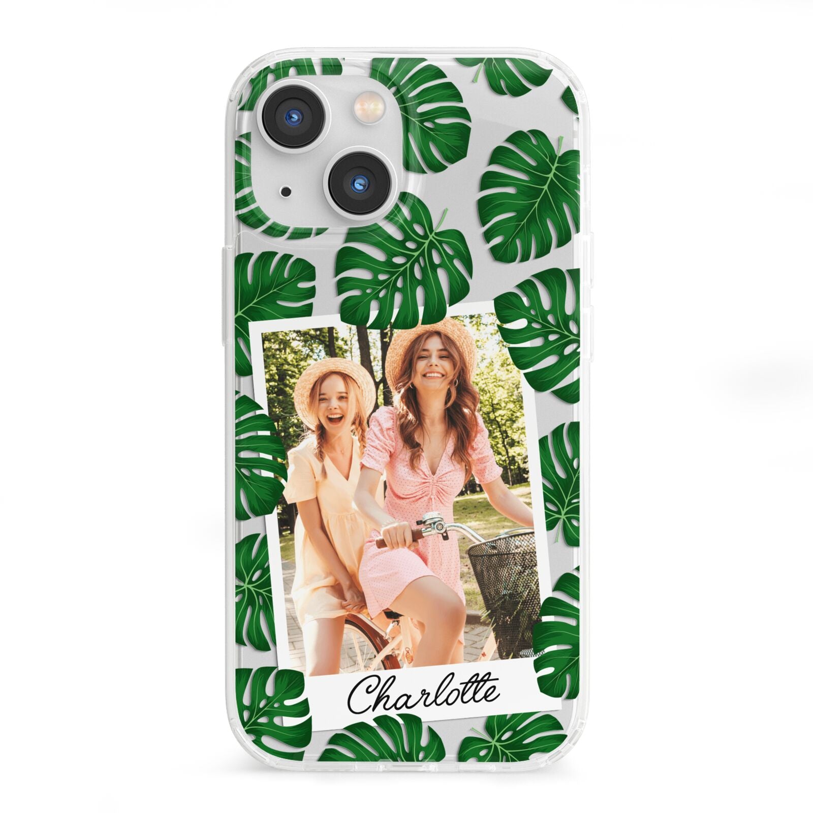 Monstera Leaf Instant Photo iPhone 13 Mini Clear Bumper Case