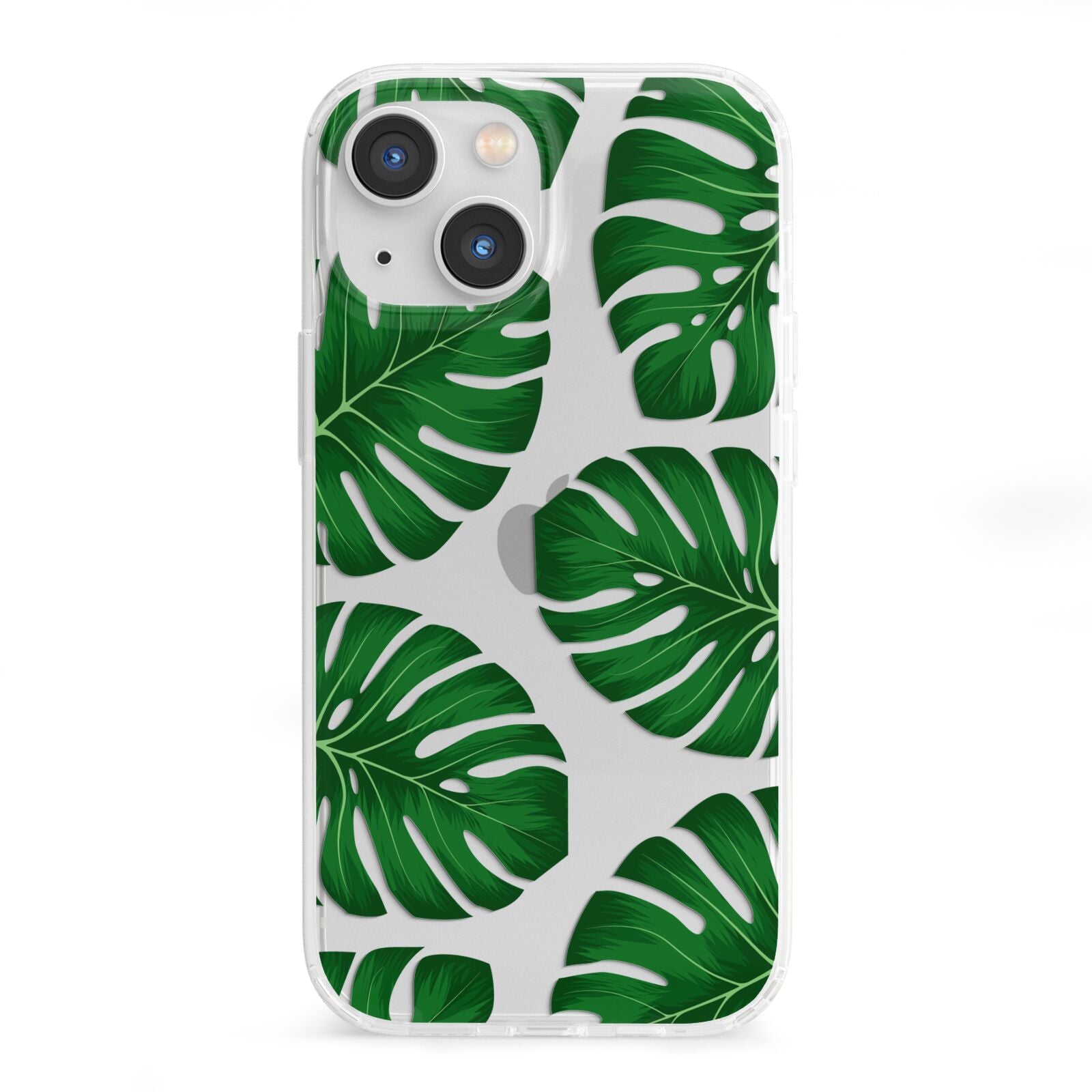 Monstera Leaf iPhone 13 Mini Clear Bumper Case