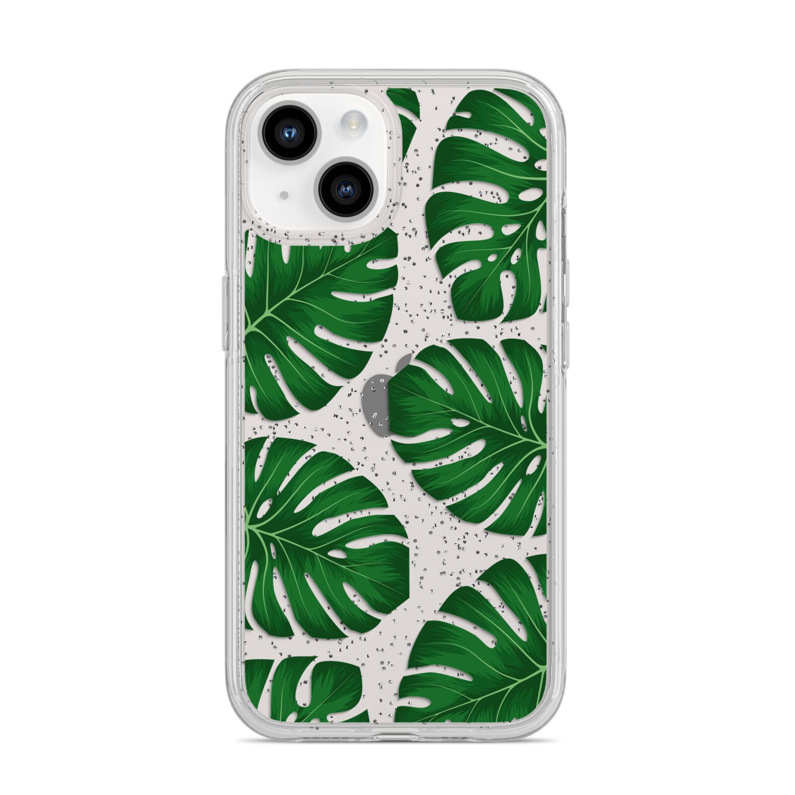 Monstera Leaf iPhone 14 Glitter Tough Case Starlight