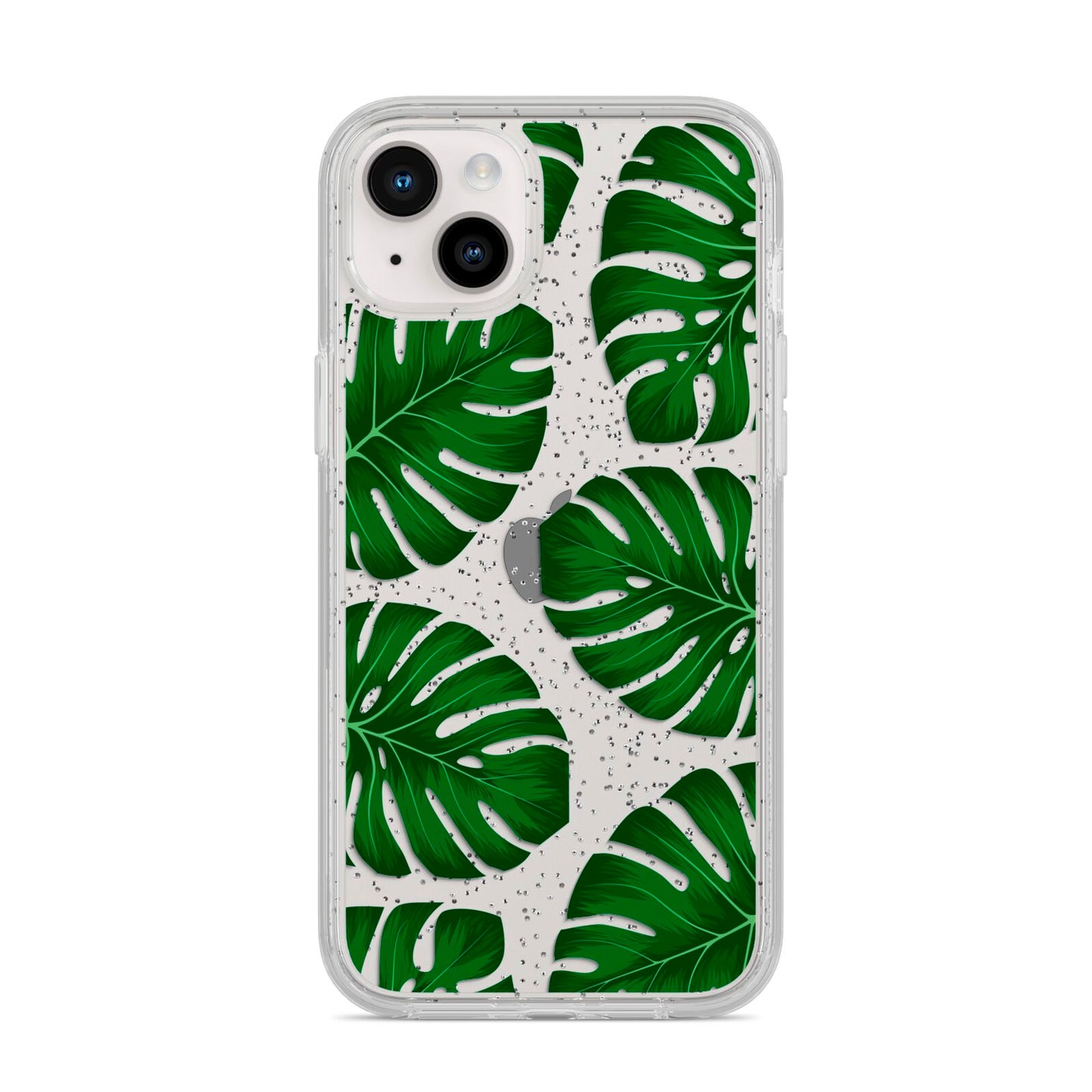 Monstera Leaf iPhone 14 Plus Glitter Tough Case Starlight