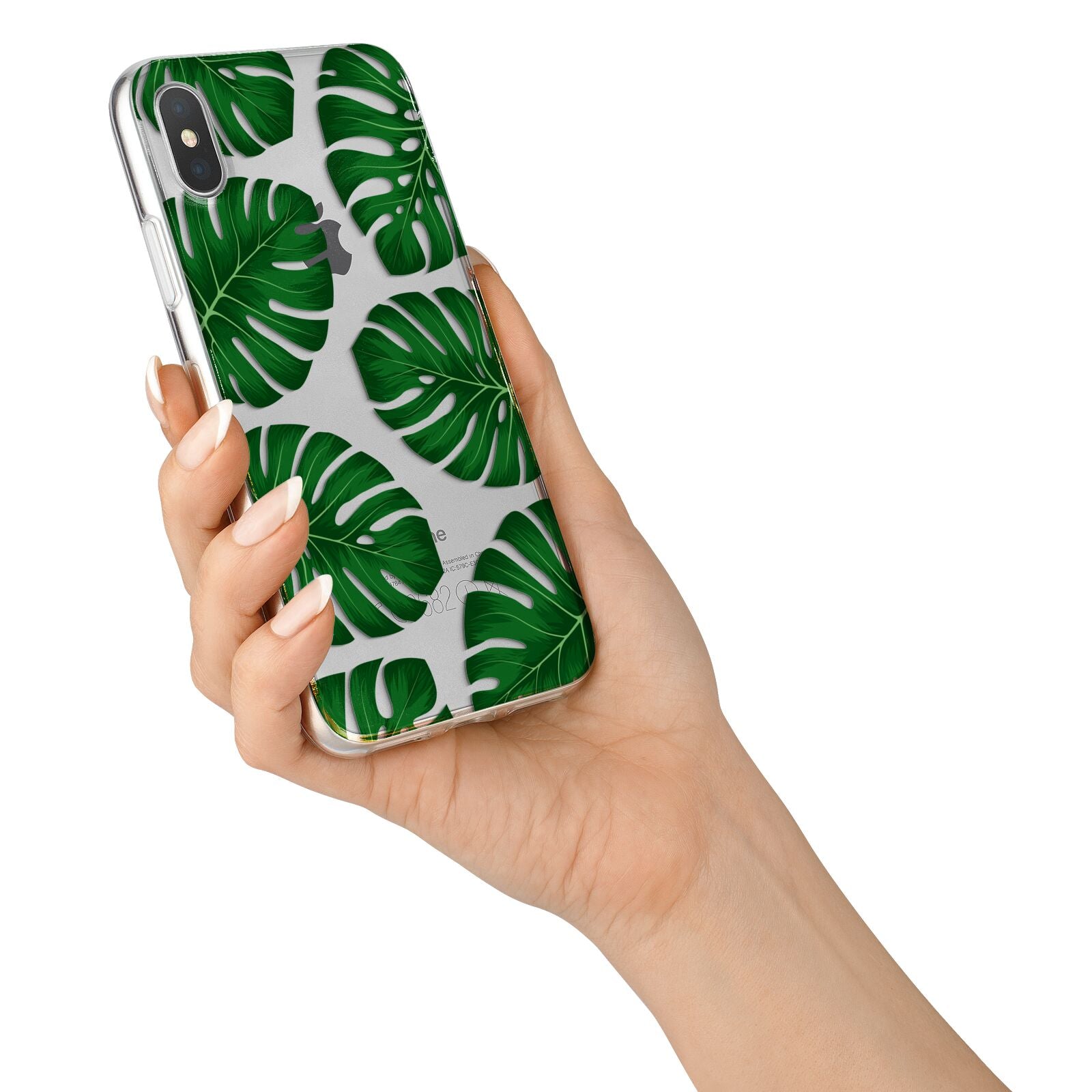 Monstera Leaf iPhone X Bumper Case on Silver iPhone Alternative Image 2