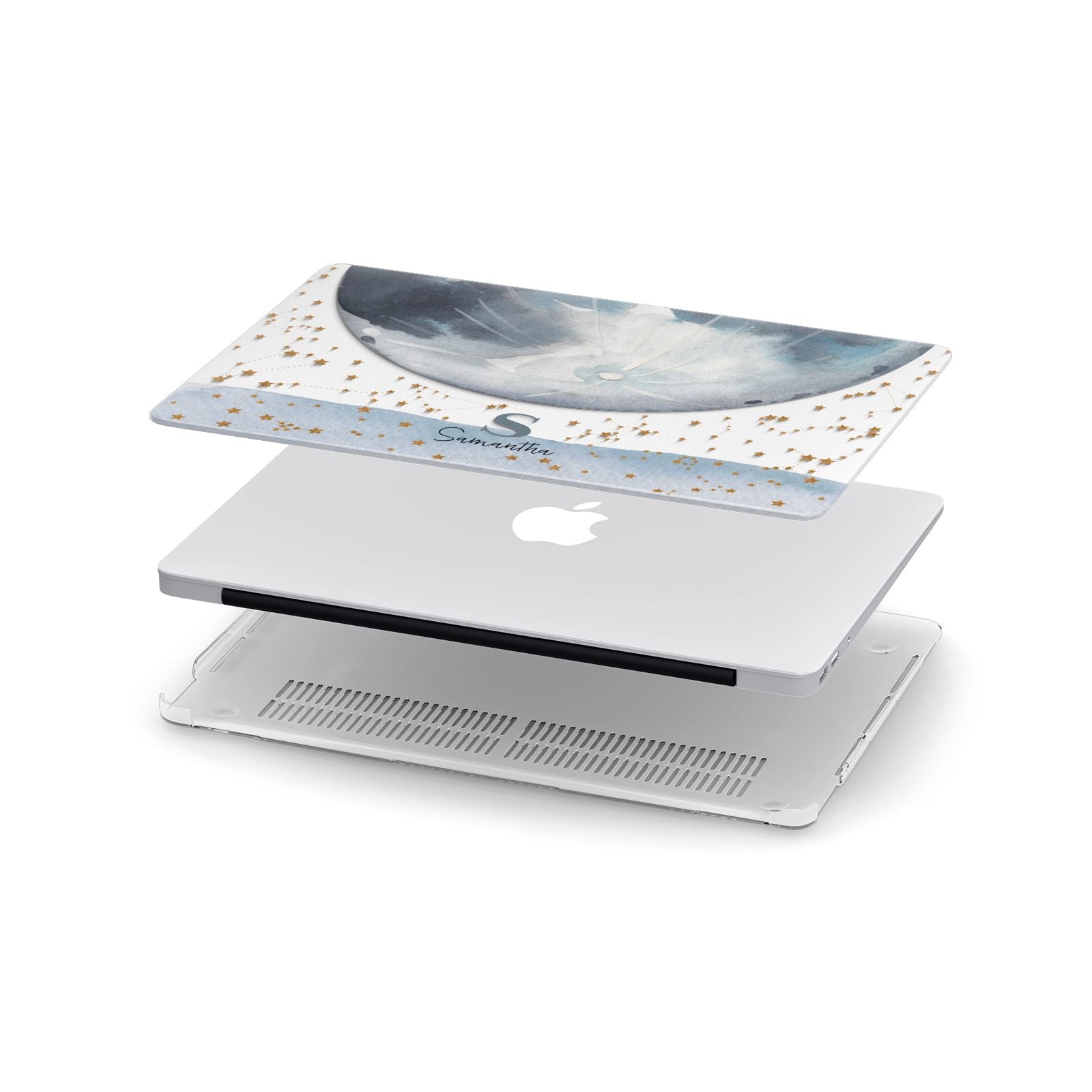 Moon Constellation Personalised Apple MacBook Case in Detail