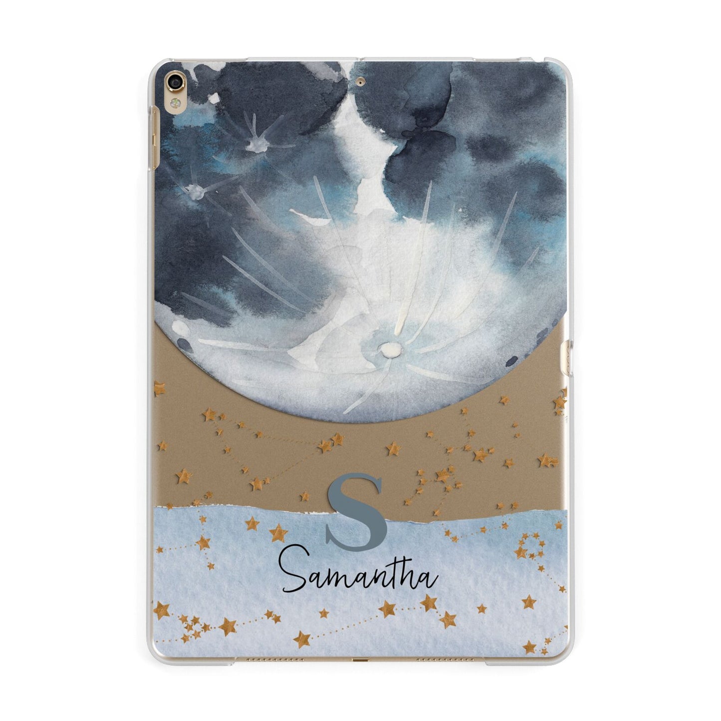 Moon Constellation Personalised Apple iPad Gold Case