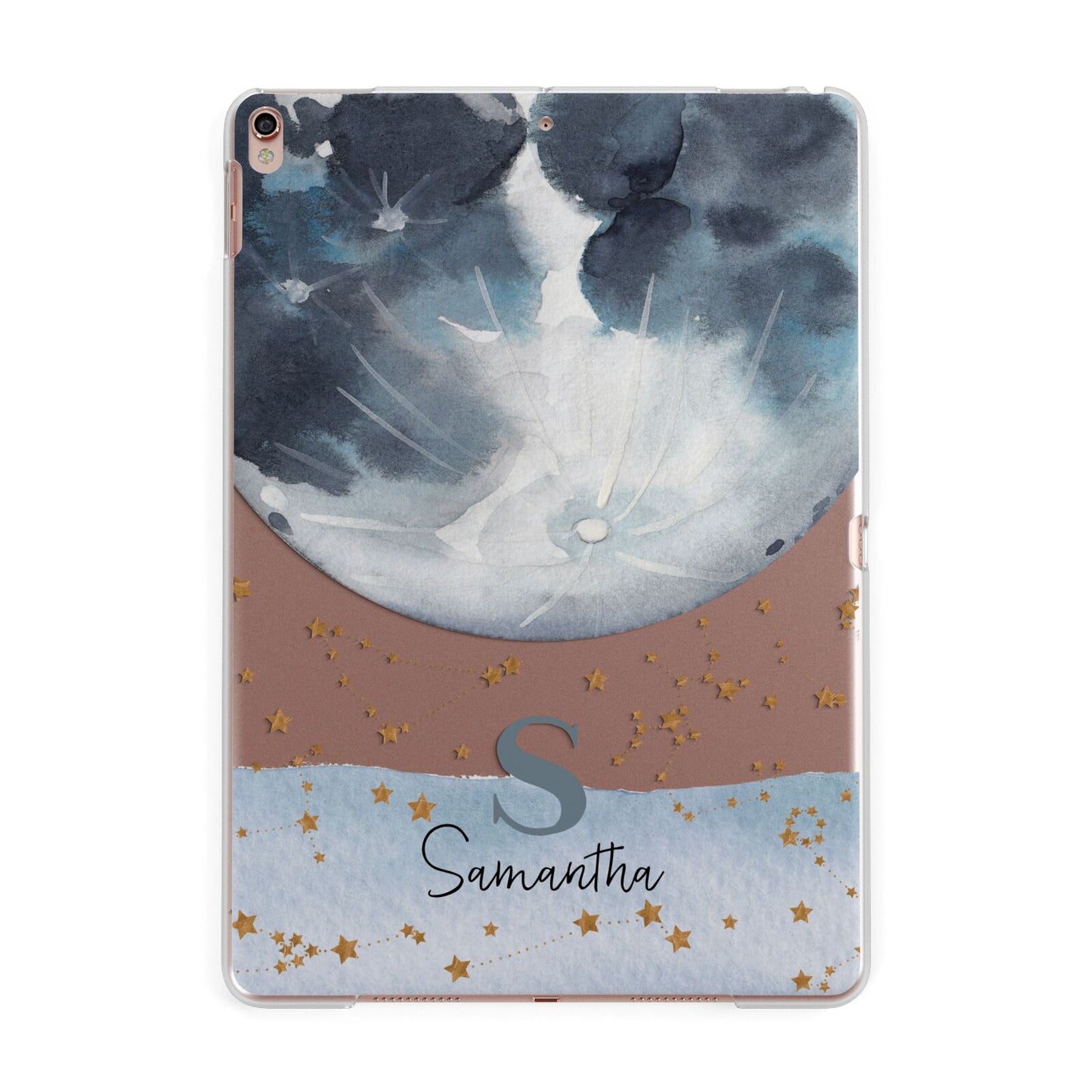 Moon Constellation Personalised Apple iPad Rose Gold Case