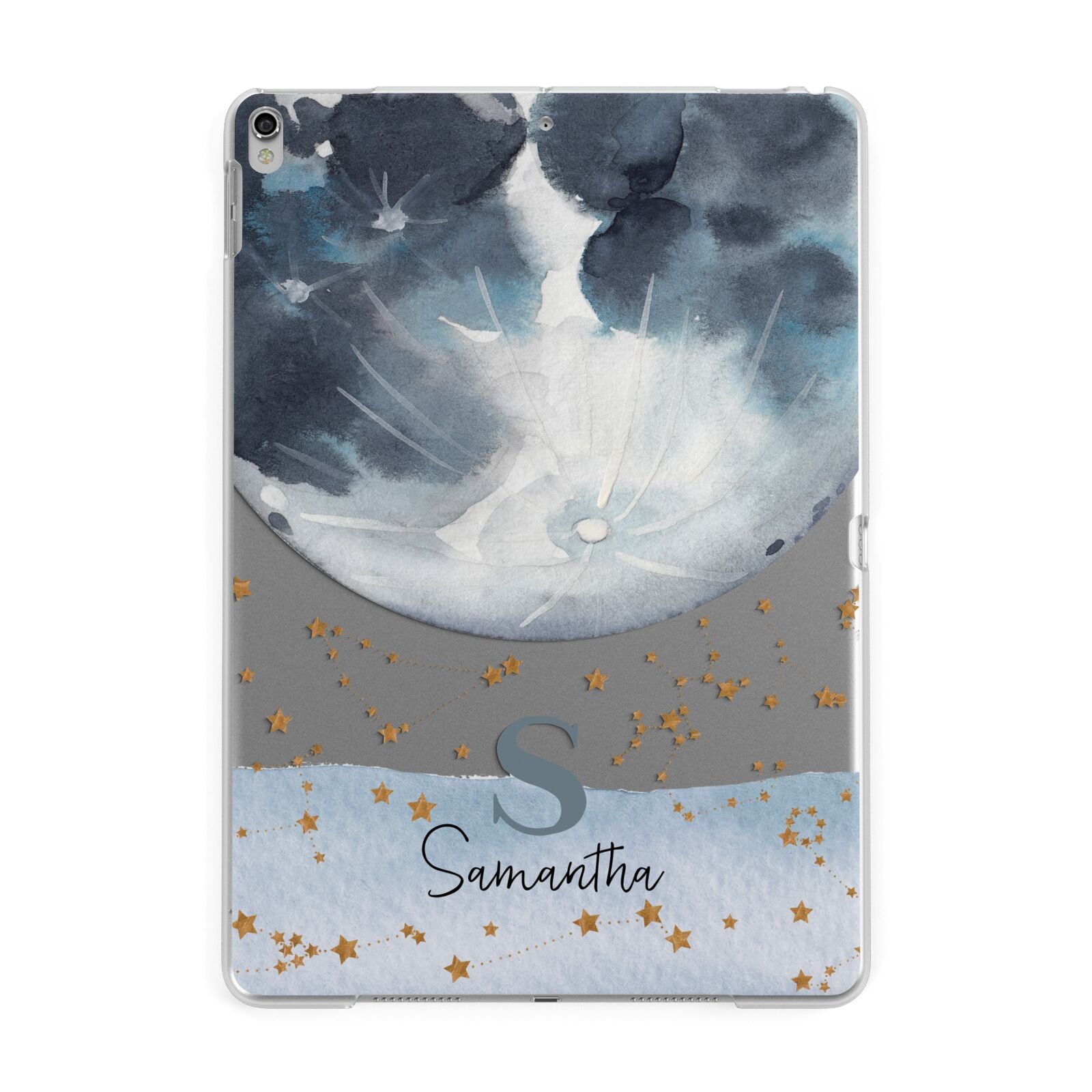 Moon Constellation Personalised Apple iPad Silver Case