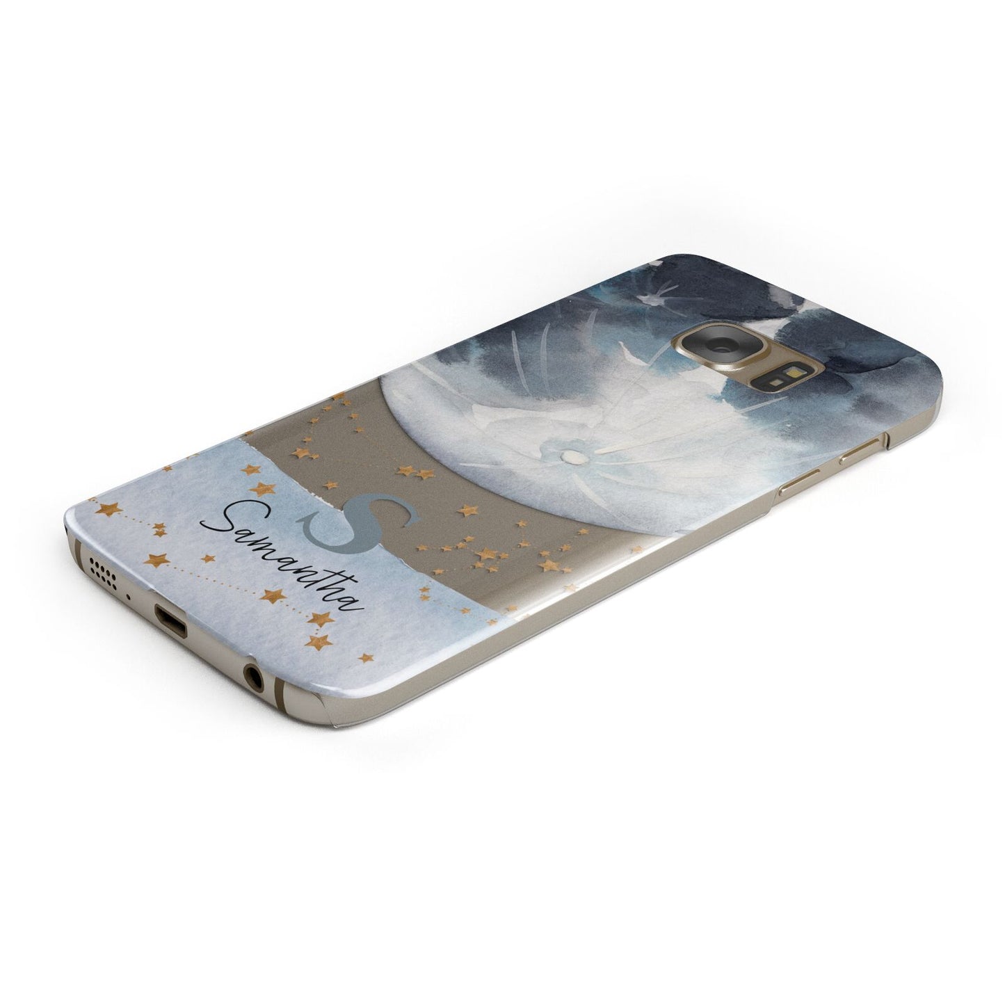 Moon Constellation Personalised Protective Samsung Galaxy Case Angled Image