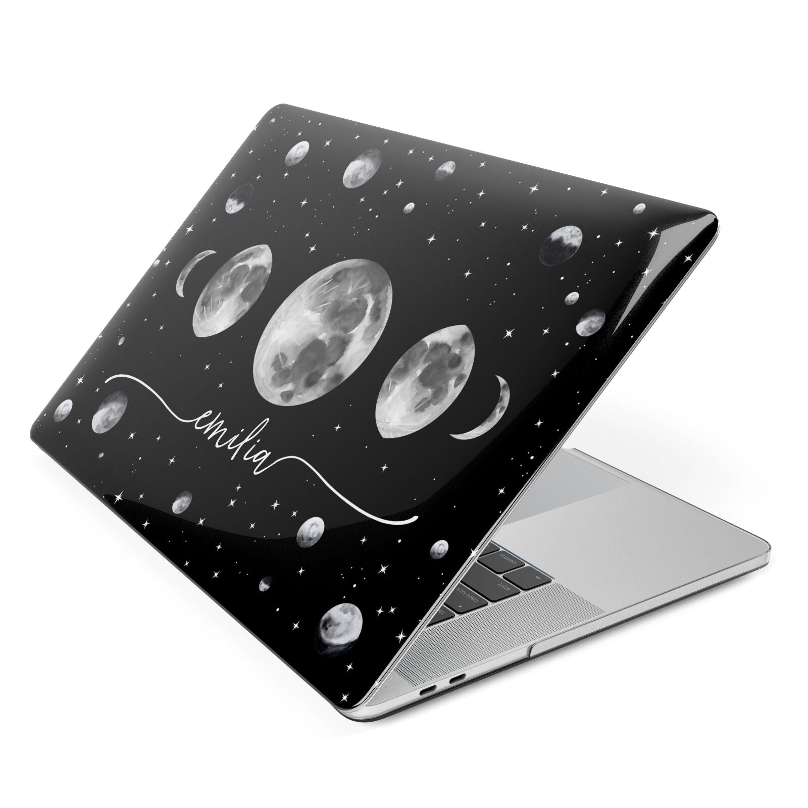 Moon Phases Personalised Name Apple MacBook Case Side View