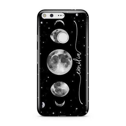 Moon Phases Personalised Name Google Pixel Case