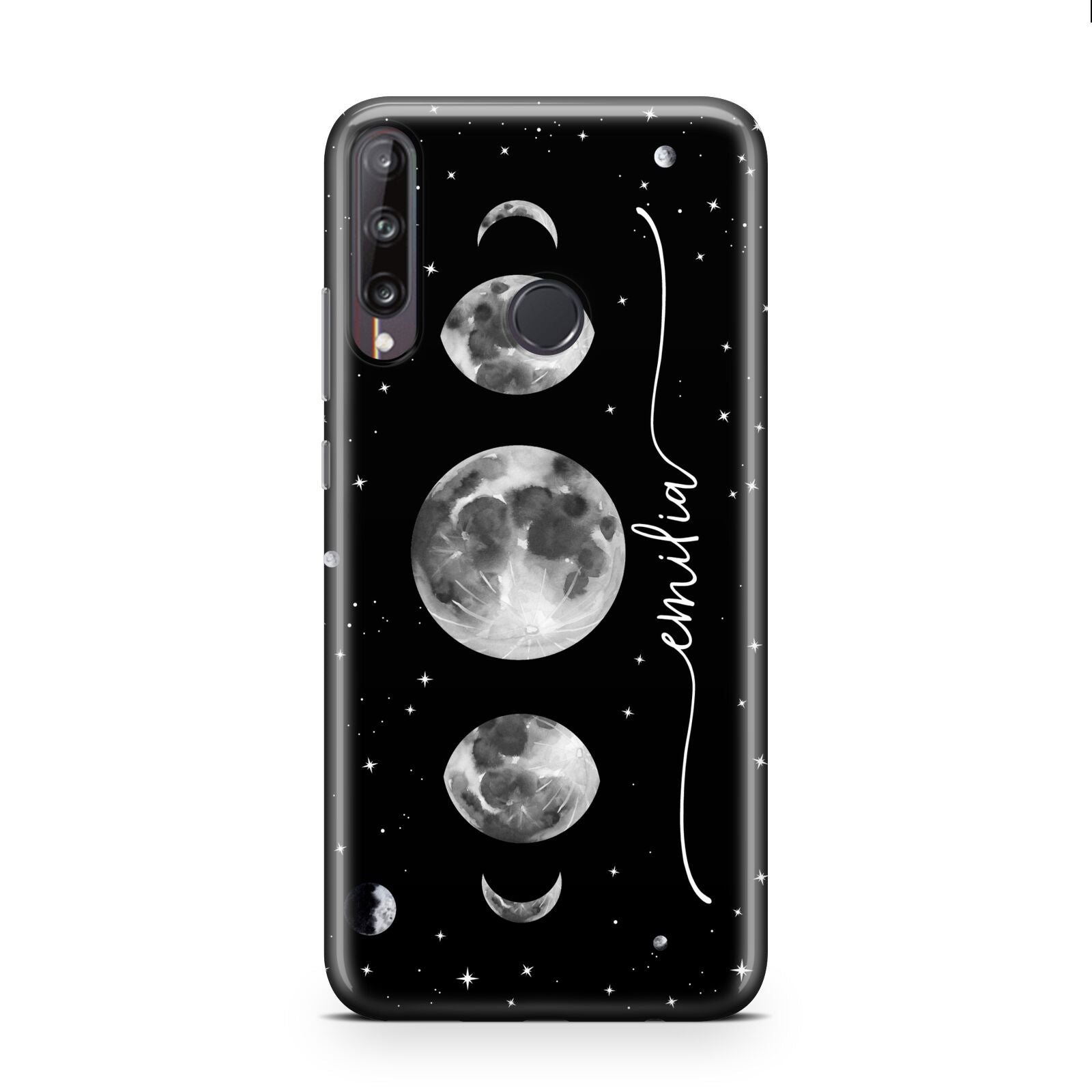 Moon Phases Personalised Name Huawei P40 Lite E Phone Case