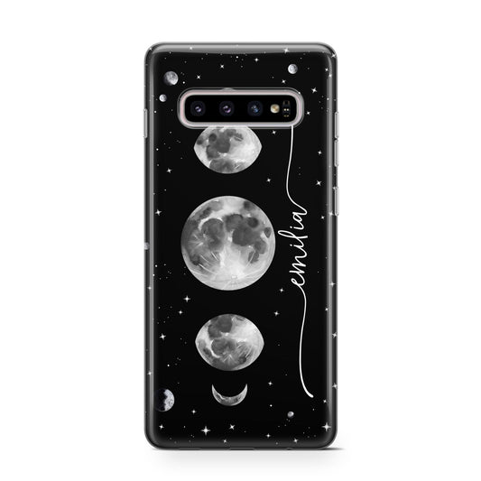 Moon Phases Personalised Name Protective Samsung Galaxy Case