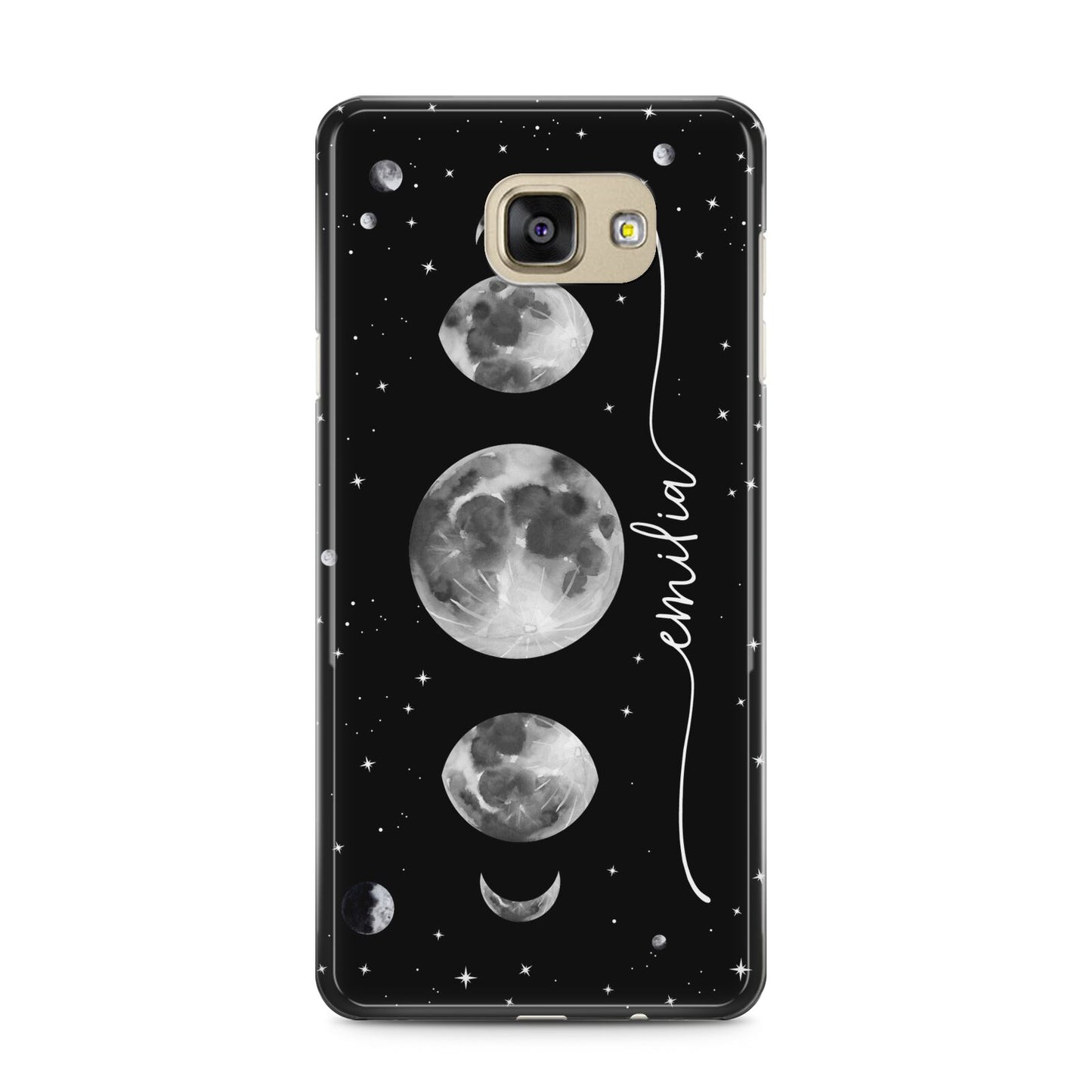 Moon Phases Personalised Name Samsung Galaxy A5 2016 Case on gold phone