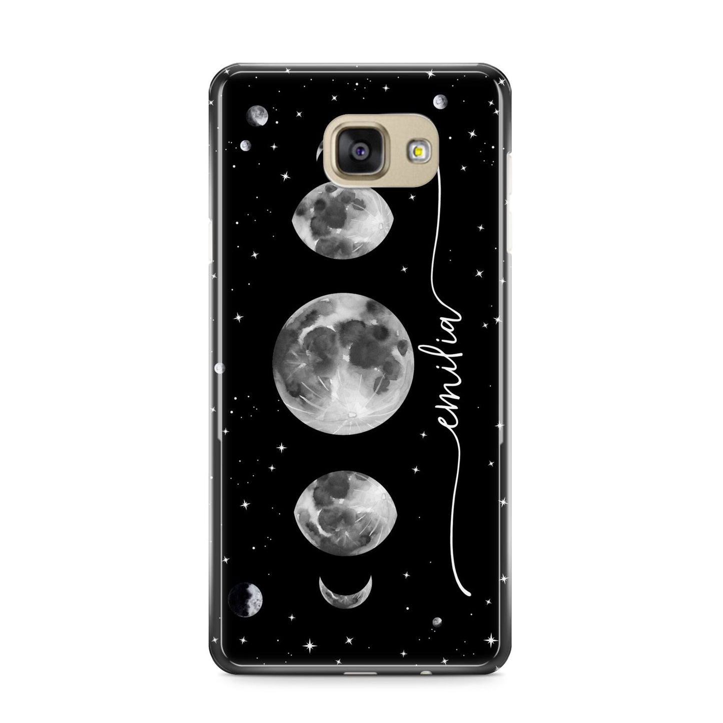 Moon Phases Personalised Name Samsung Galaxy A9 2016 Case on gold phone