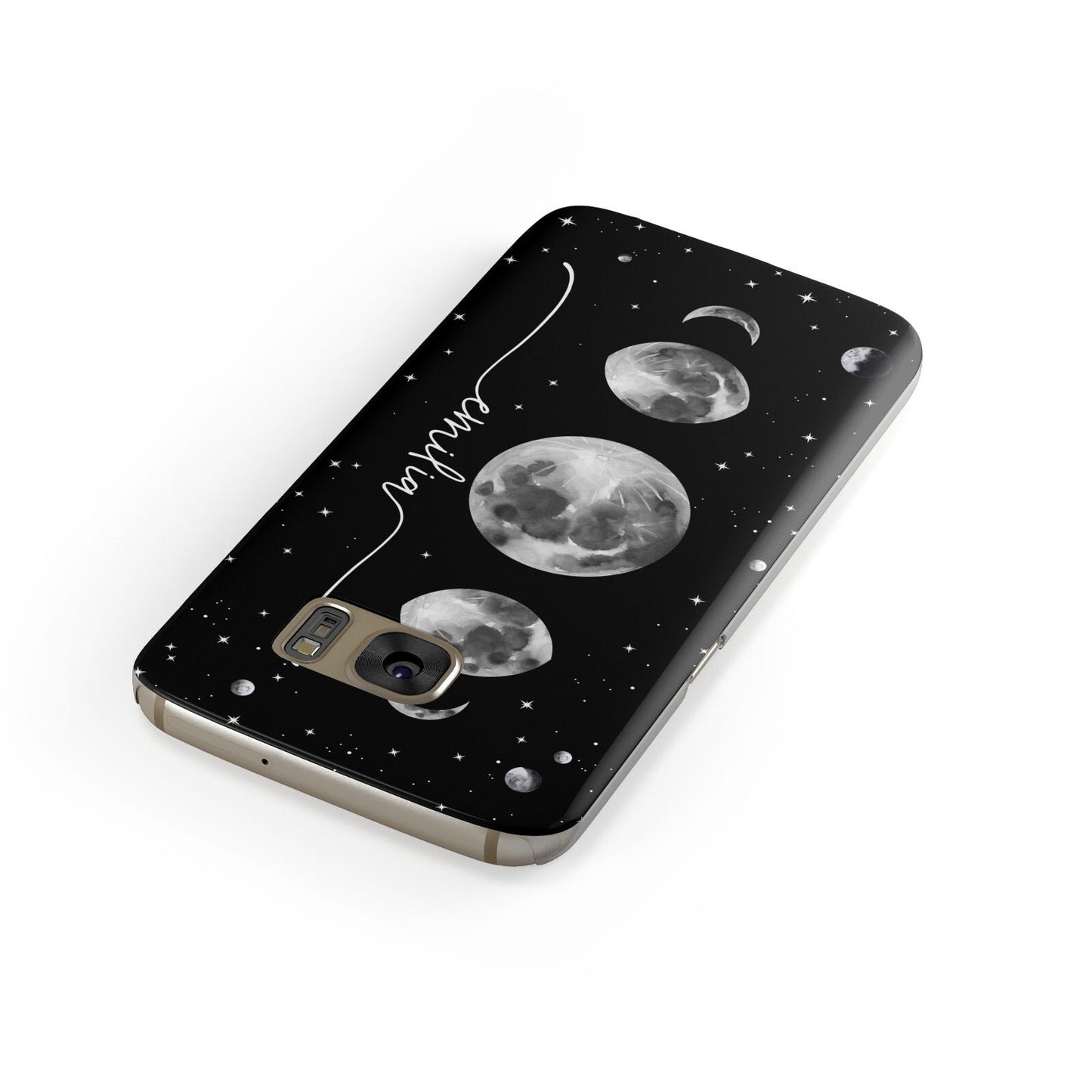 Moon Phases Personalised Name Samsung Galaxy Case Front Close Up