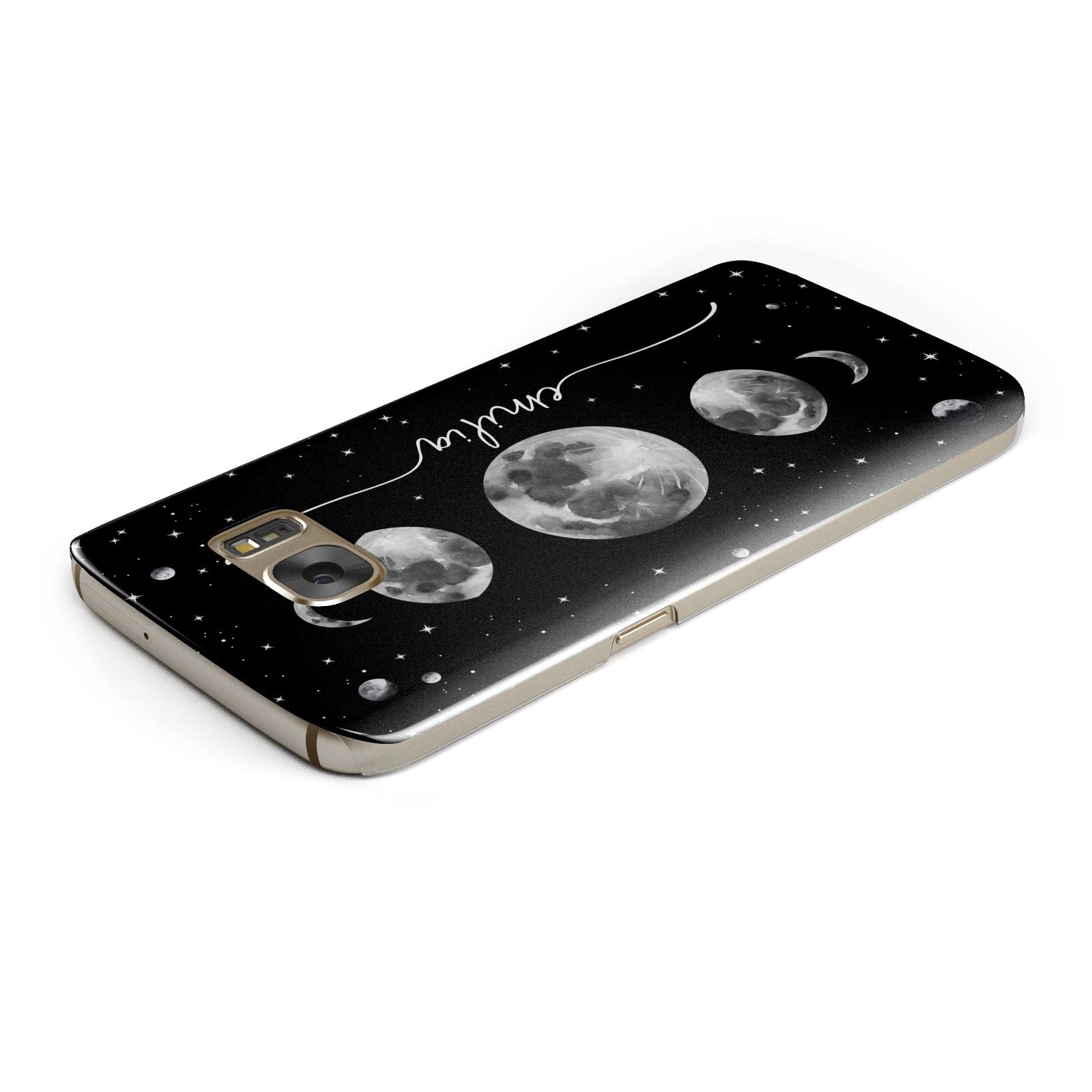 Moon Phases Personalised Name Samsung Galaxy Case Top Cutout
