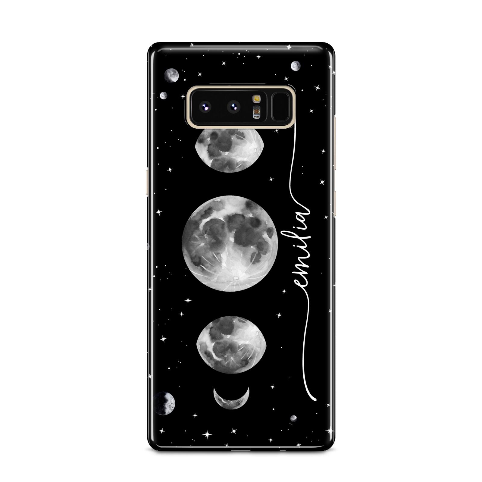 Moon Phases Personalised Name Samsung Galaxy Note 8 Case