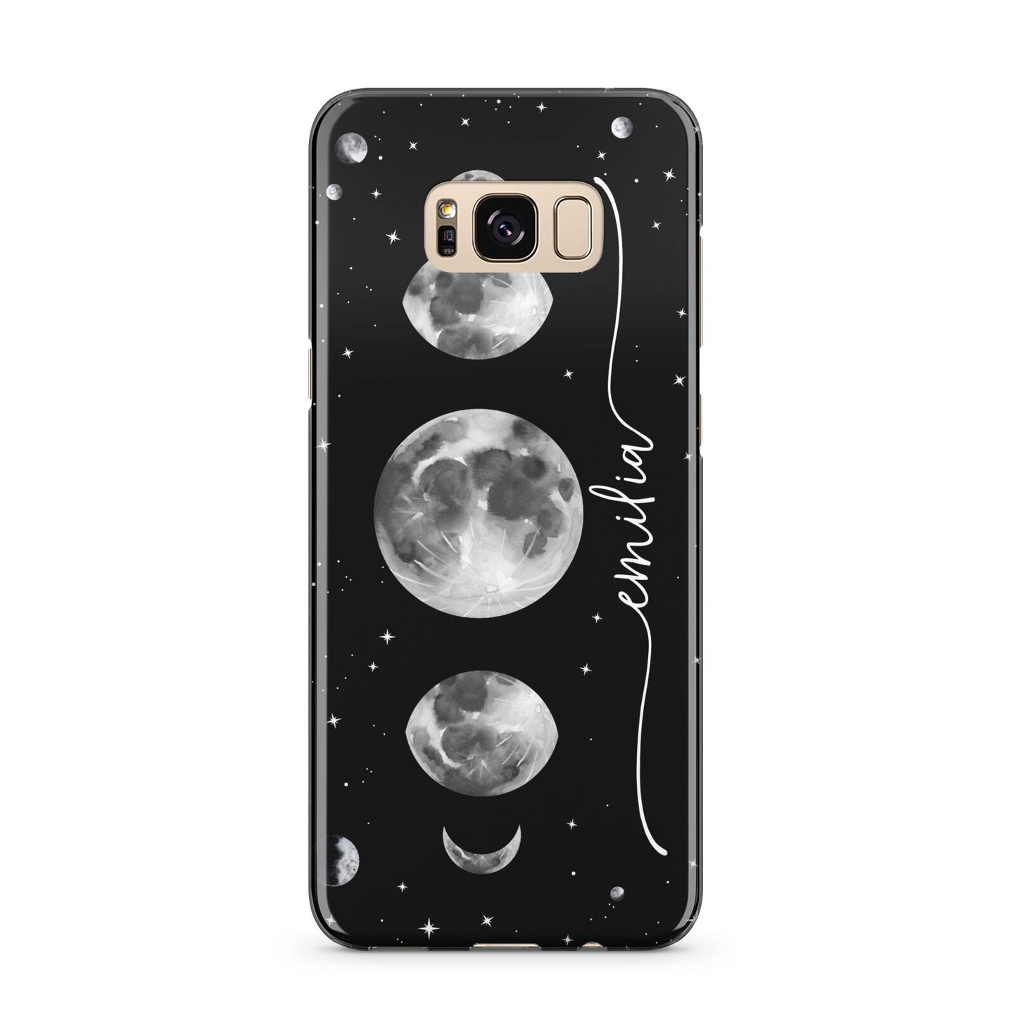 Moon Phases Personalised Name Samsung Galaxy S8 Plus Case