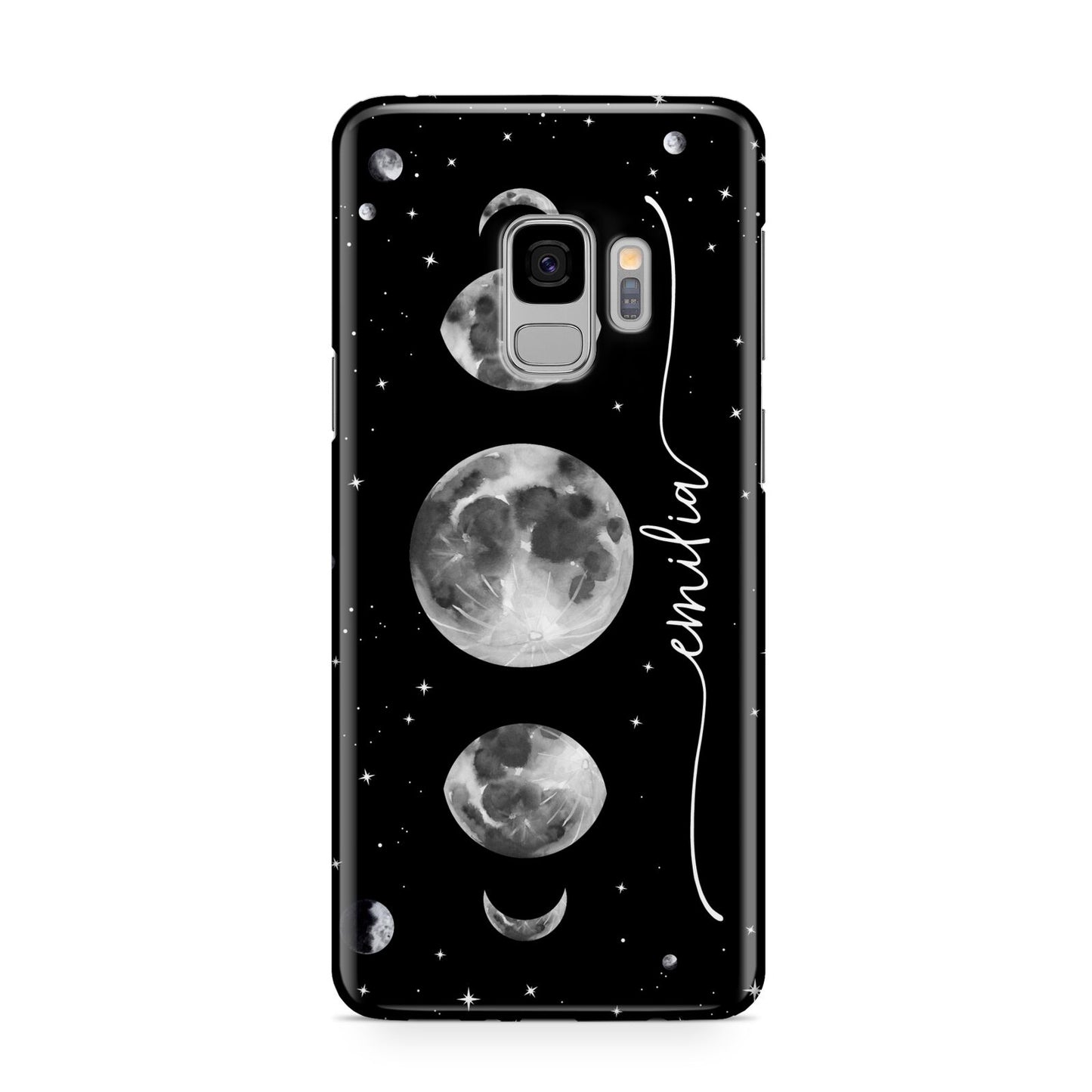Moon Phases Personalised Name Samsung Galaxy S9 Case