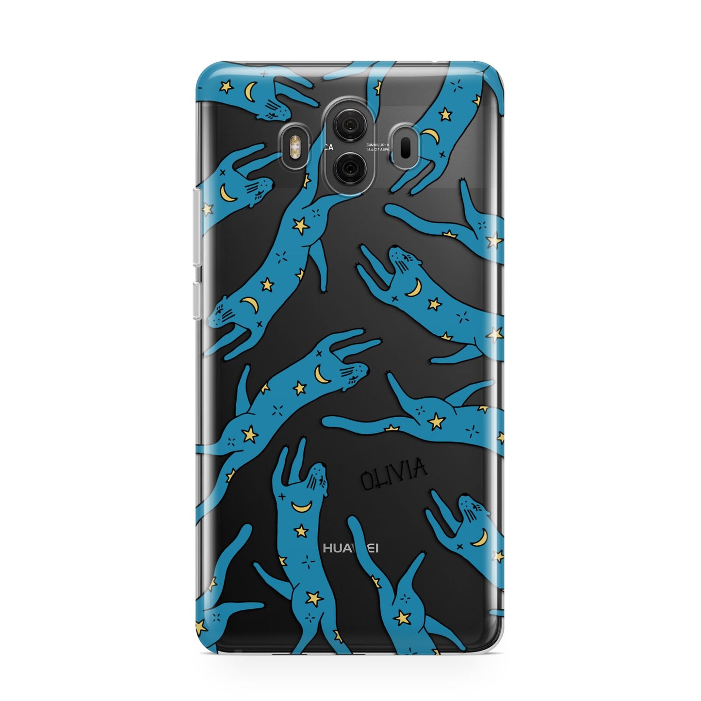 Moon Star Blue Cat Personalised Huawei Mate 10 Protective Phone Case