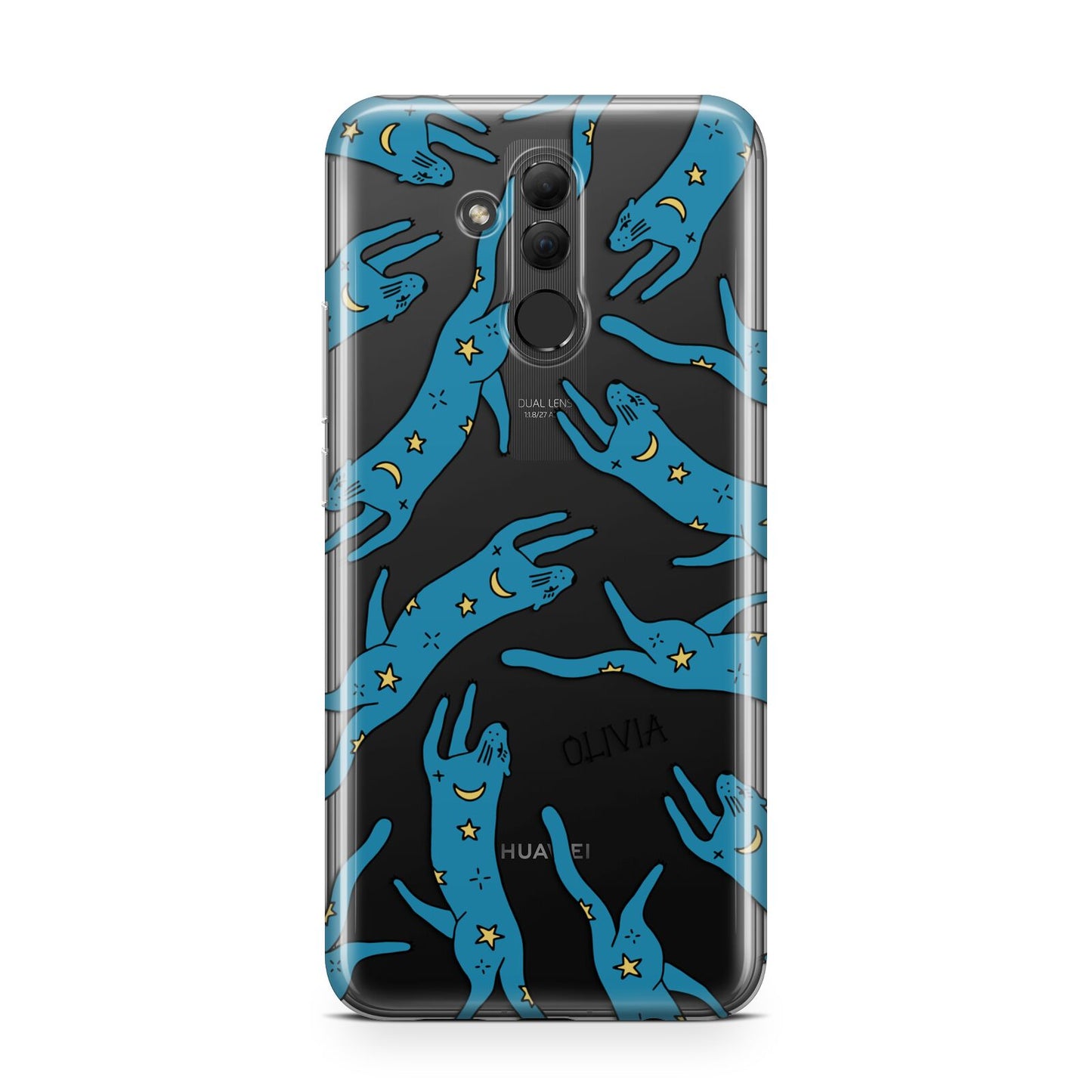 Moon Star Blue Cat Personalised Huawei Mate 20 Lite