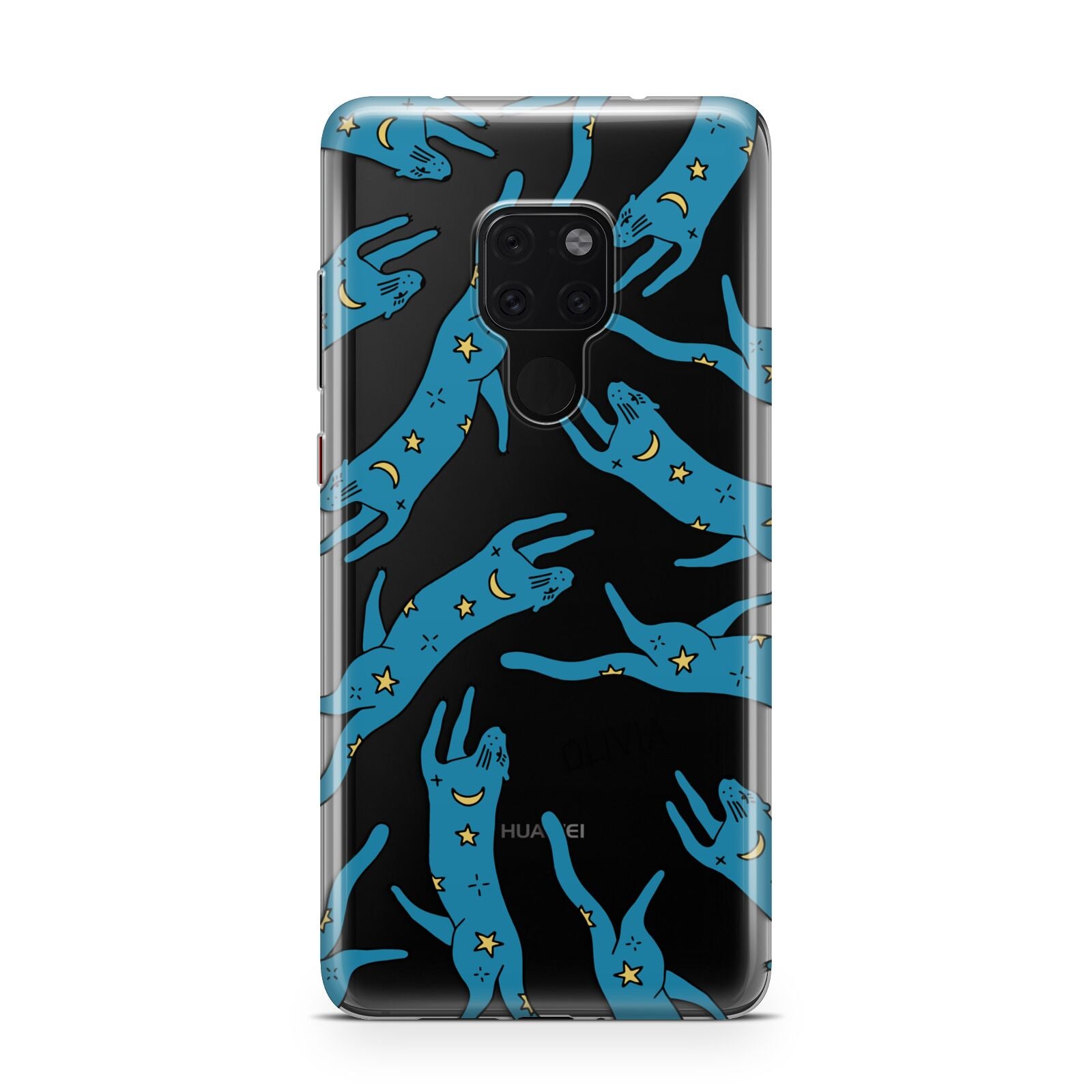 Moon Star Blue Cat Personalised Huawei Mate 20 Phone Case