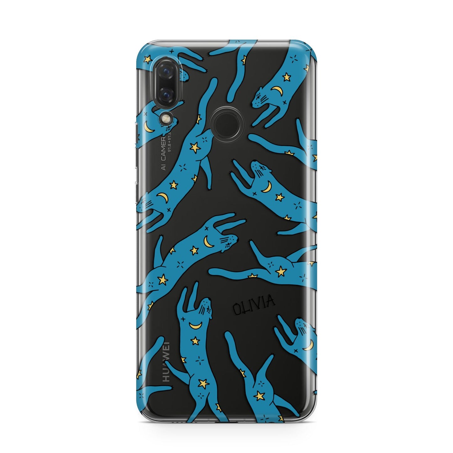 Moon Star Blue Cat Personalised Huawei Nova 3 Phone Case