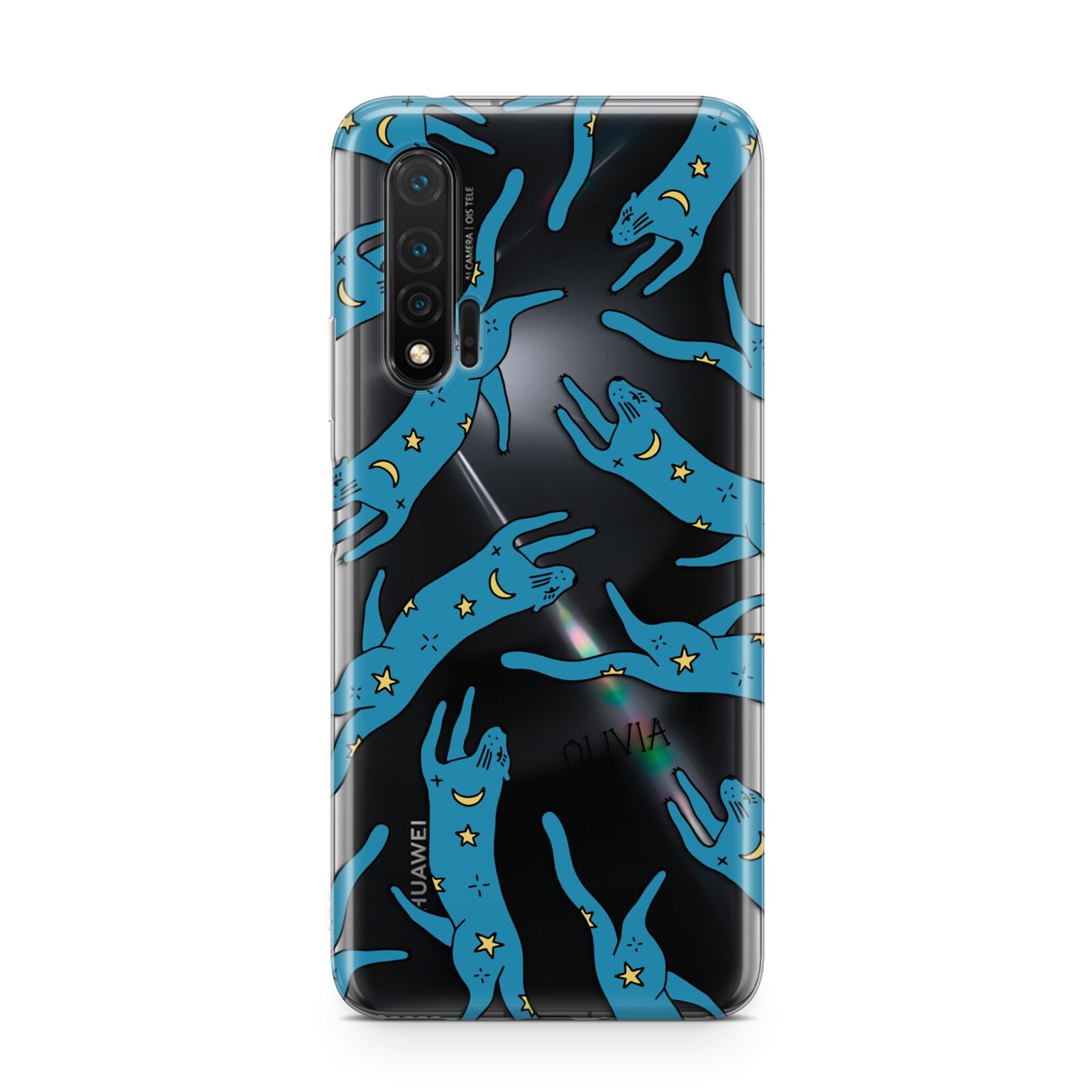 Moon Star Blue Cat Personalised Huawei Nova 6 Phone Case