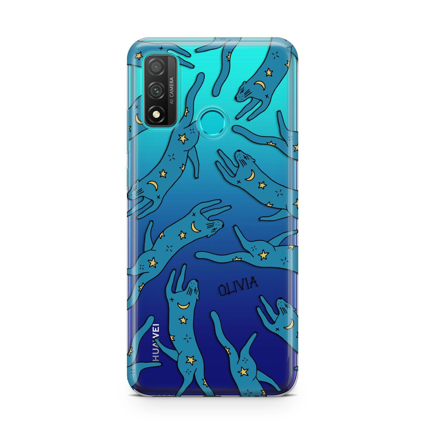 Moon Star Blue Cat Personalised Huawei P Smart 2020