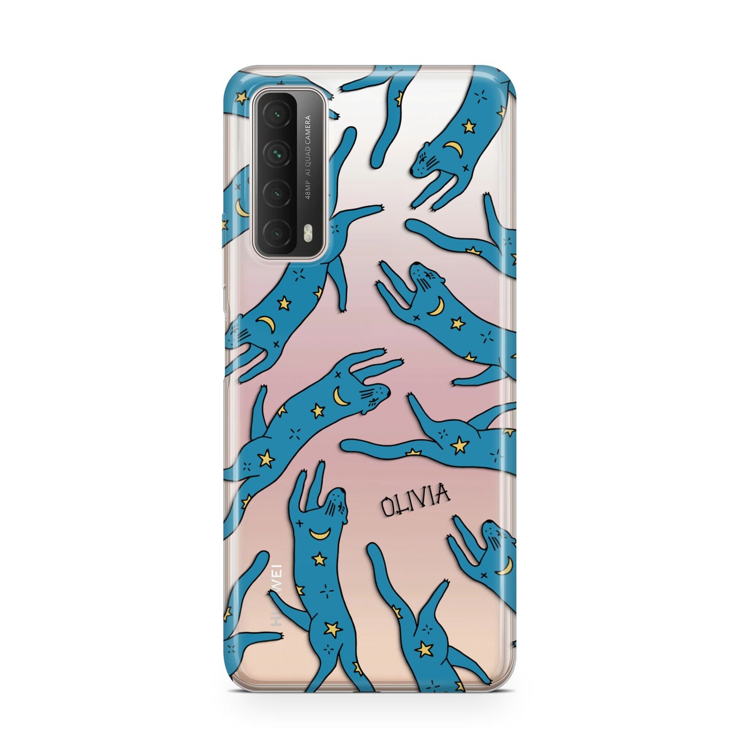 Moon Star Blue Cat Personalised Huawei P Smart 2021