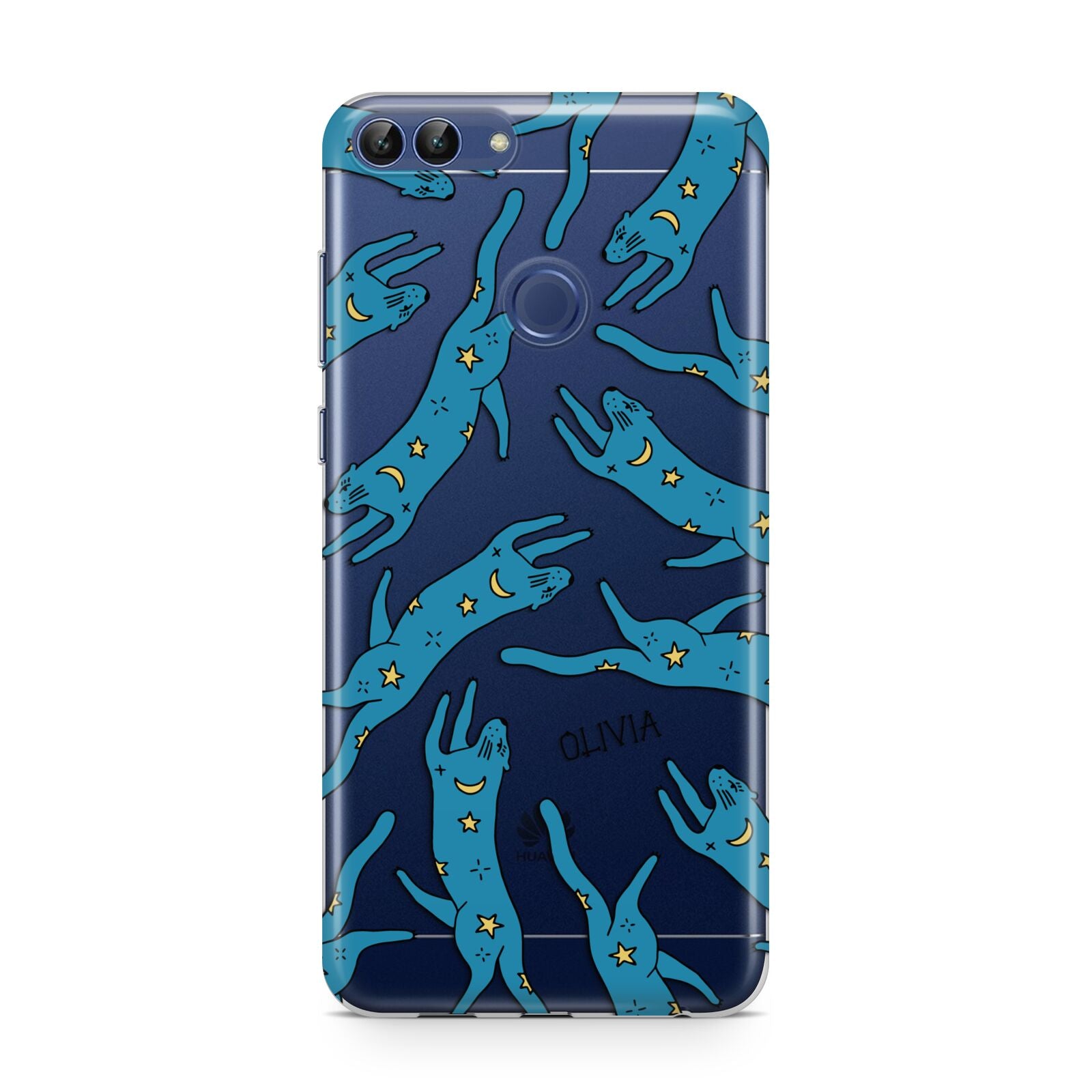 Moon Star Blue Cat Personalised Huawei P Smart Case