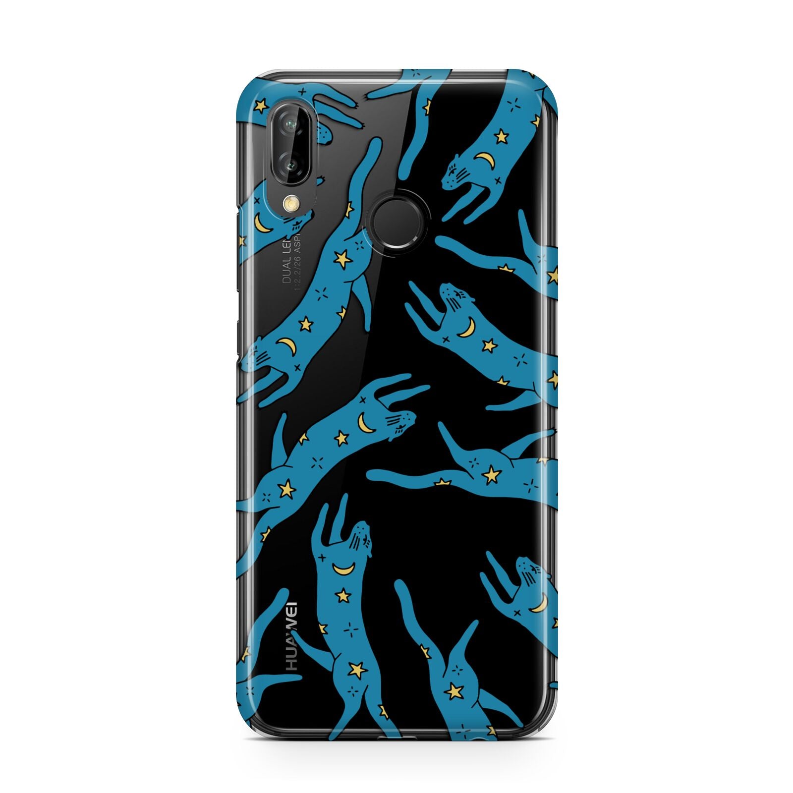 Moon Star Blue Cat Personalised Huawei P20 Lite Phone Case