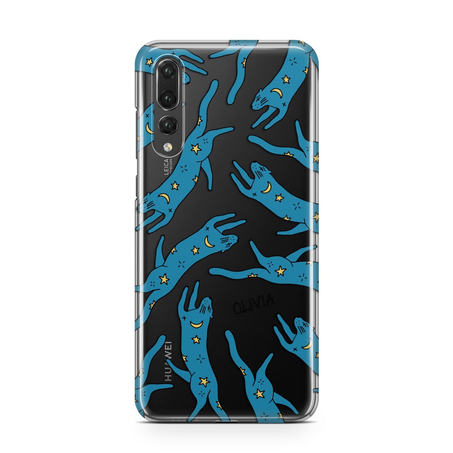 Moon Star Blue Cat Personalised Huawei P20 Pro Phone Case