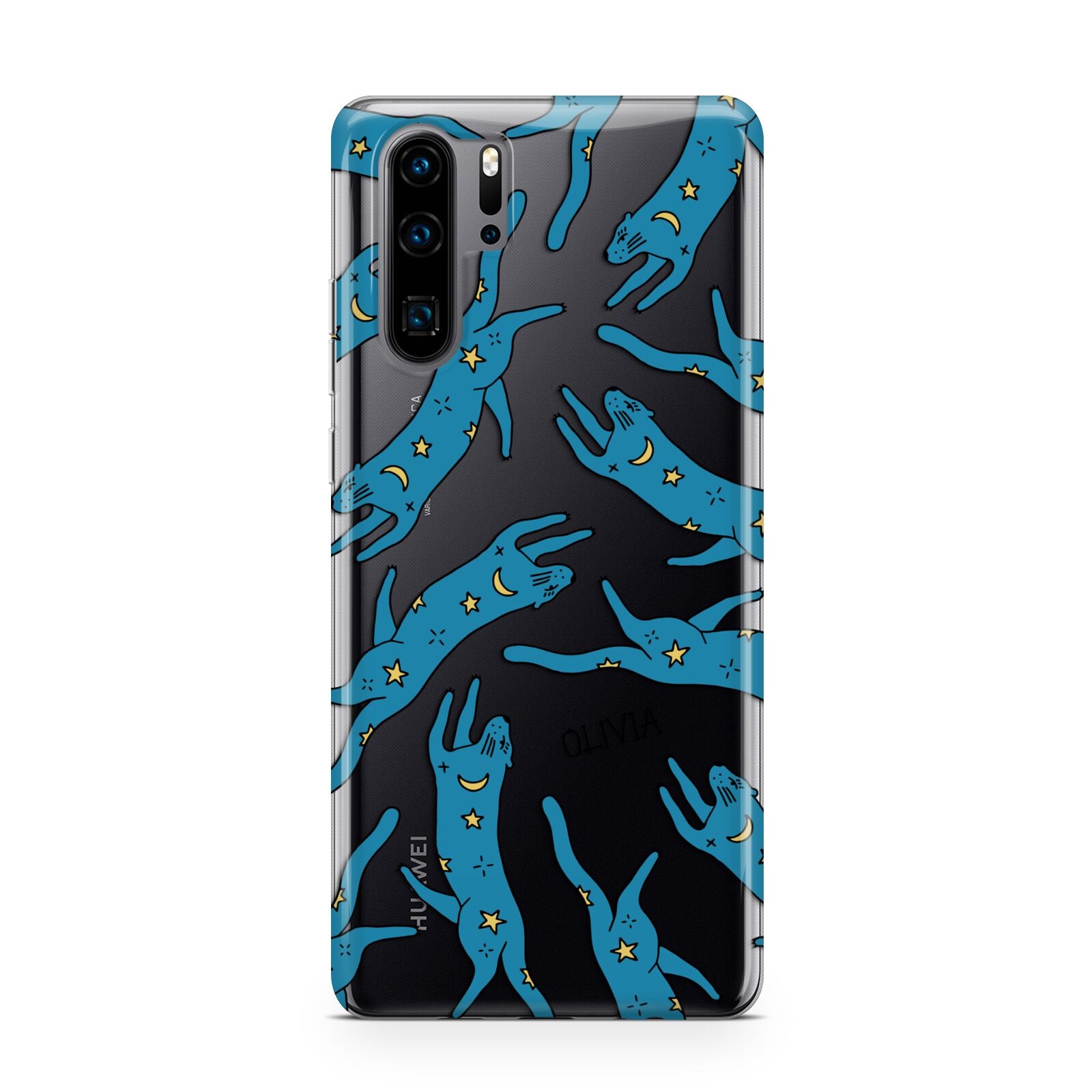 Moon Star Blue Cat Personalised Huawei P30 Pro Phone Case