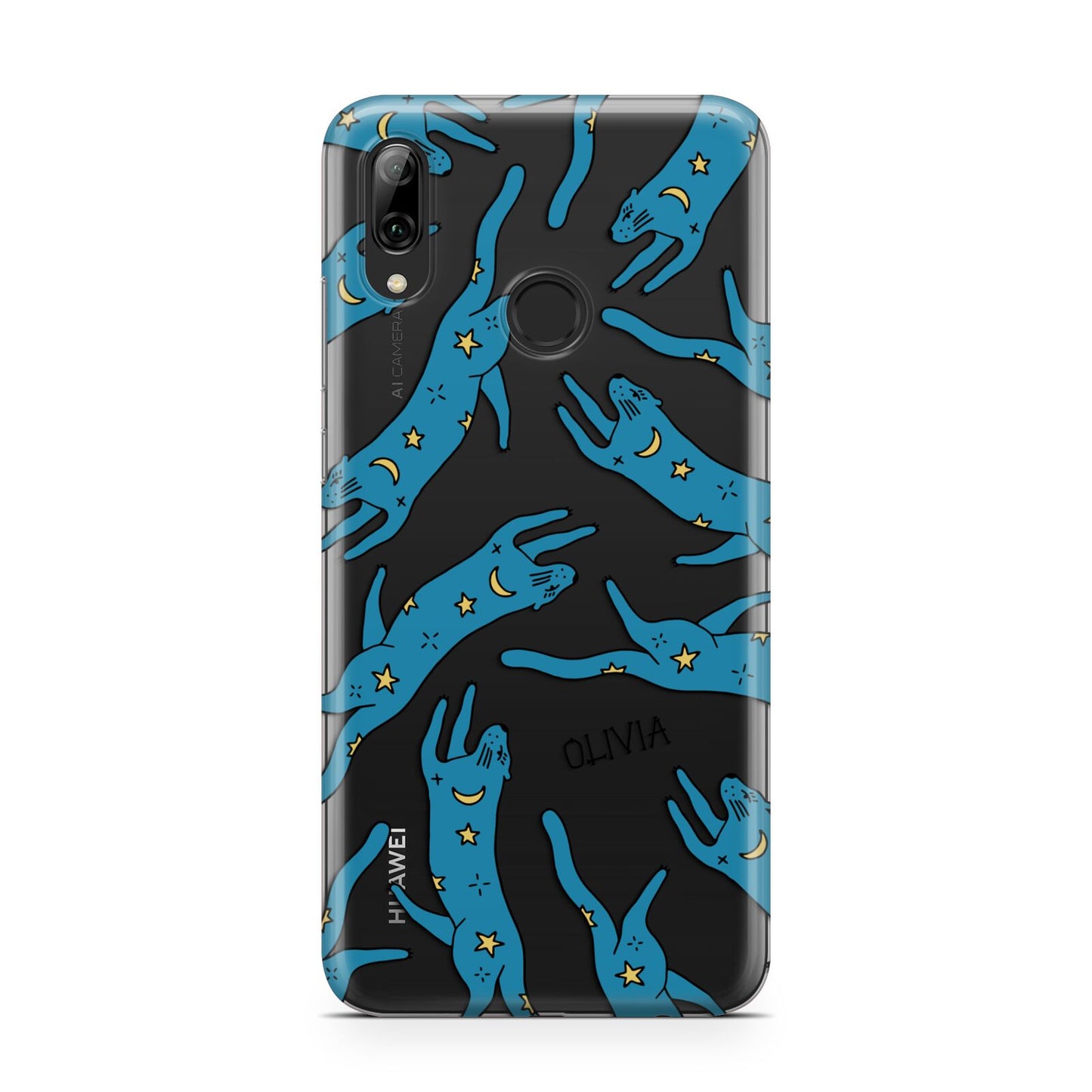 Moon Star Blue Cat Personalised Huawei Y7 2019