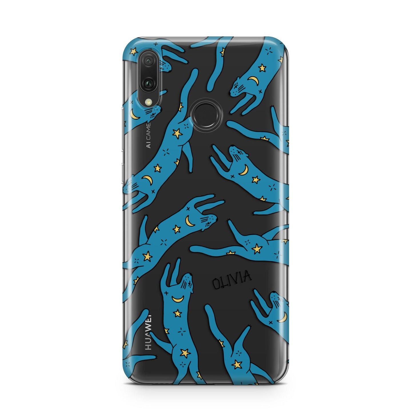 Moon Star Blue Cat Personalised Huawei Y9 2019