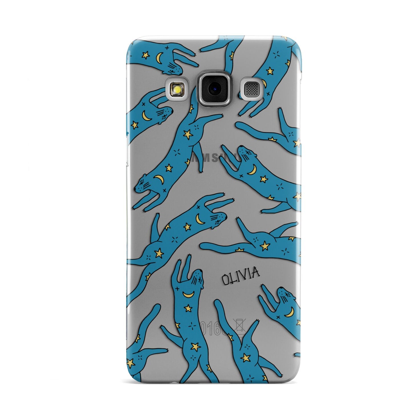 Moon Star Blue Cat Personalised Samsung Galaxy A3 Case